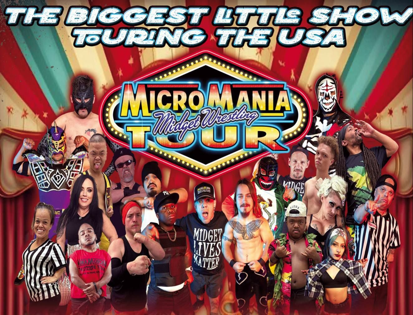 MVG Booking and Marketing Facebook ad: Micro Mania Midget Wrestling