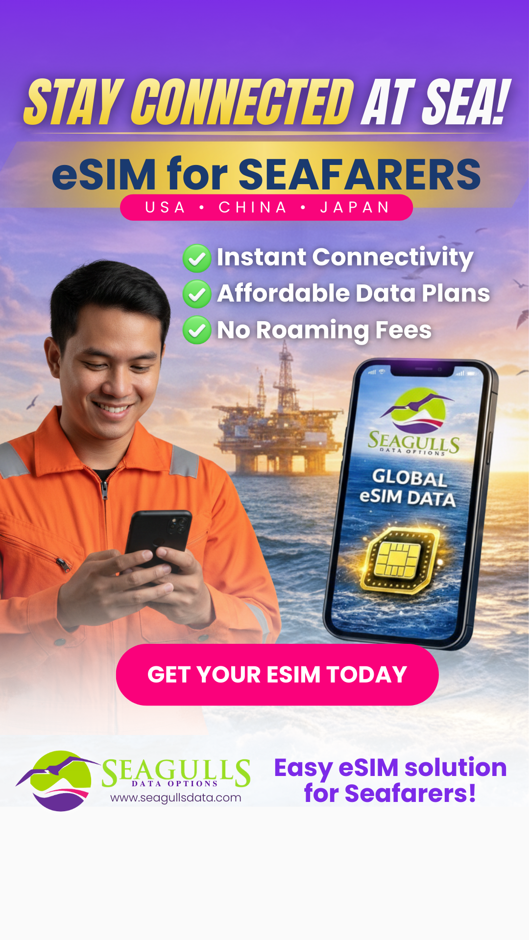 Seagulls Data Options Facebook ad from Apr 9, 2026