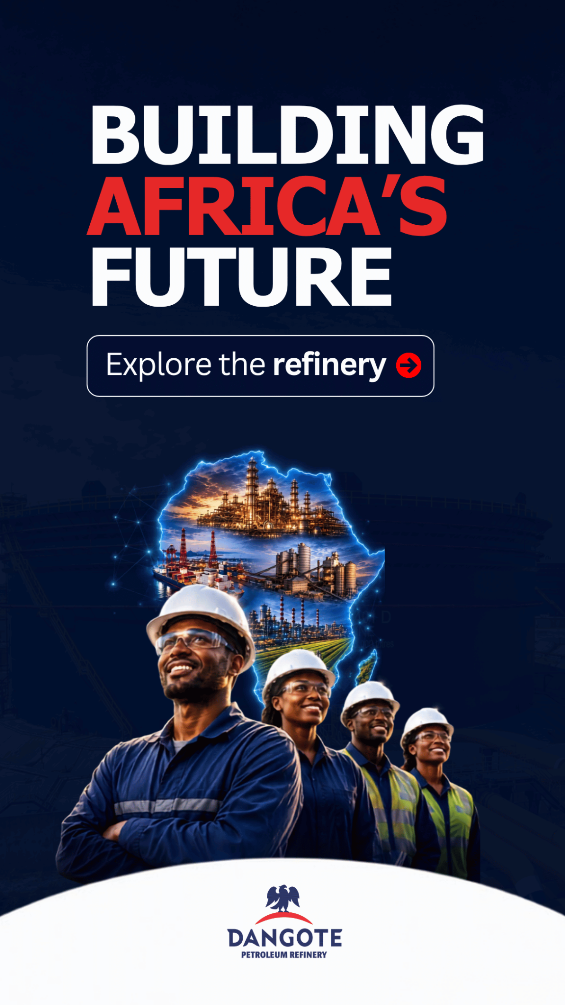 Dangote Africa Facebook ad: Building Africa’s industrial future.