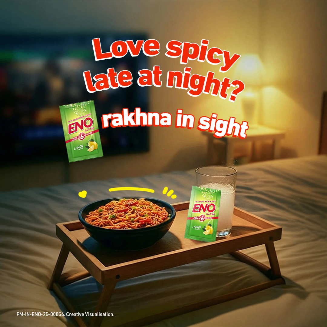 ENO India Facebook ad: ENO on, Acidity gone