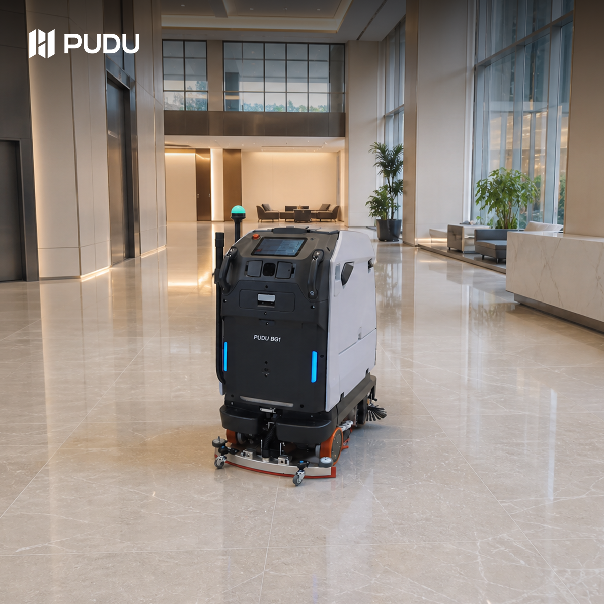 Pudu Robotics Global Facebook ad: PUDU BG1 AI-Native Cleaning Robot