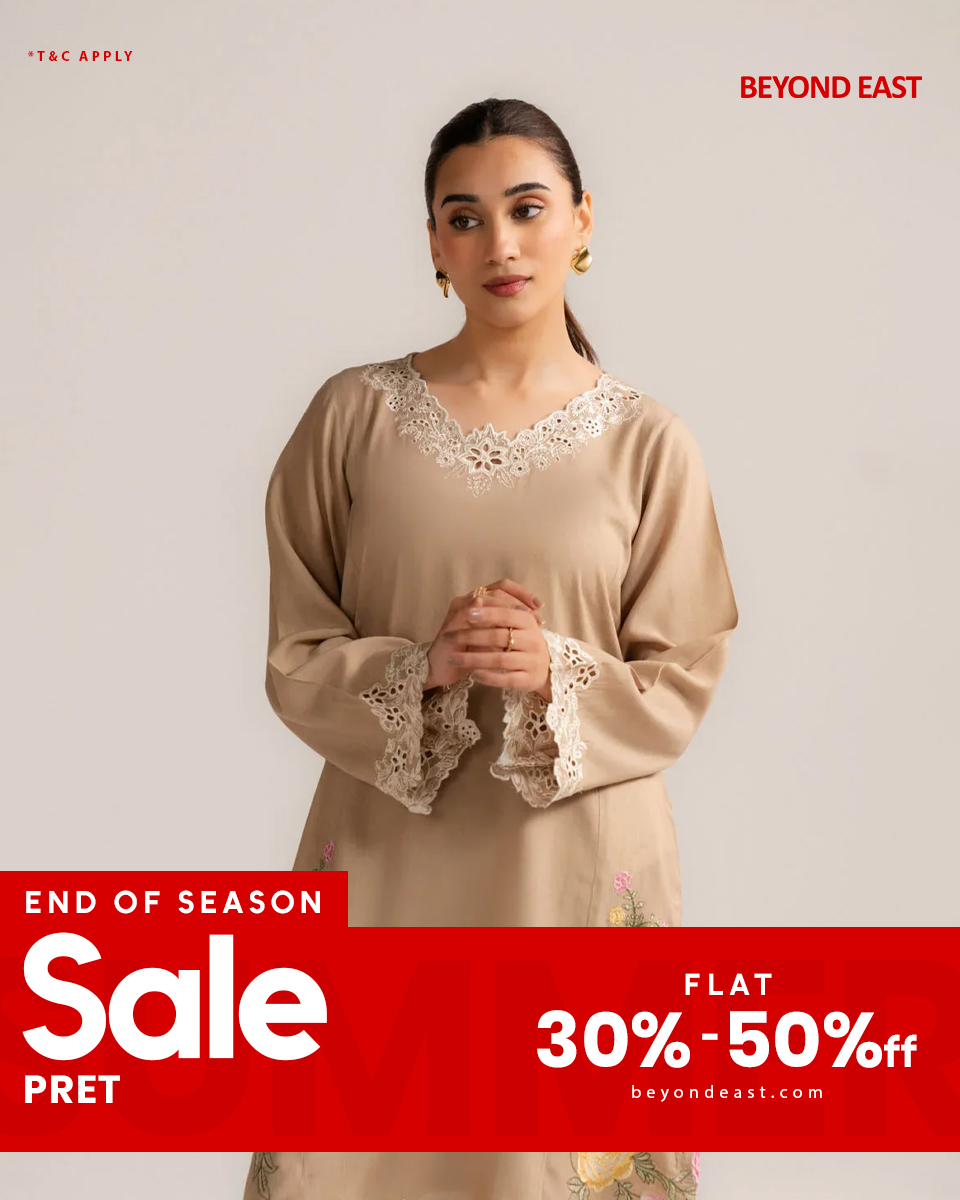 Beyond East Facebook ad: End of Season Sale, Flat 30% & 50% Off