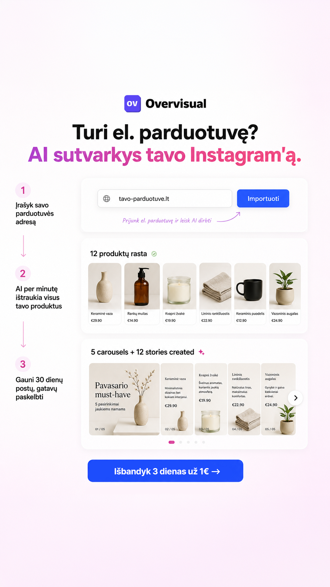 Overvisual Facebook ad