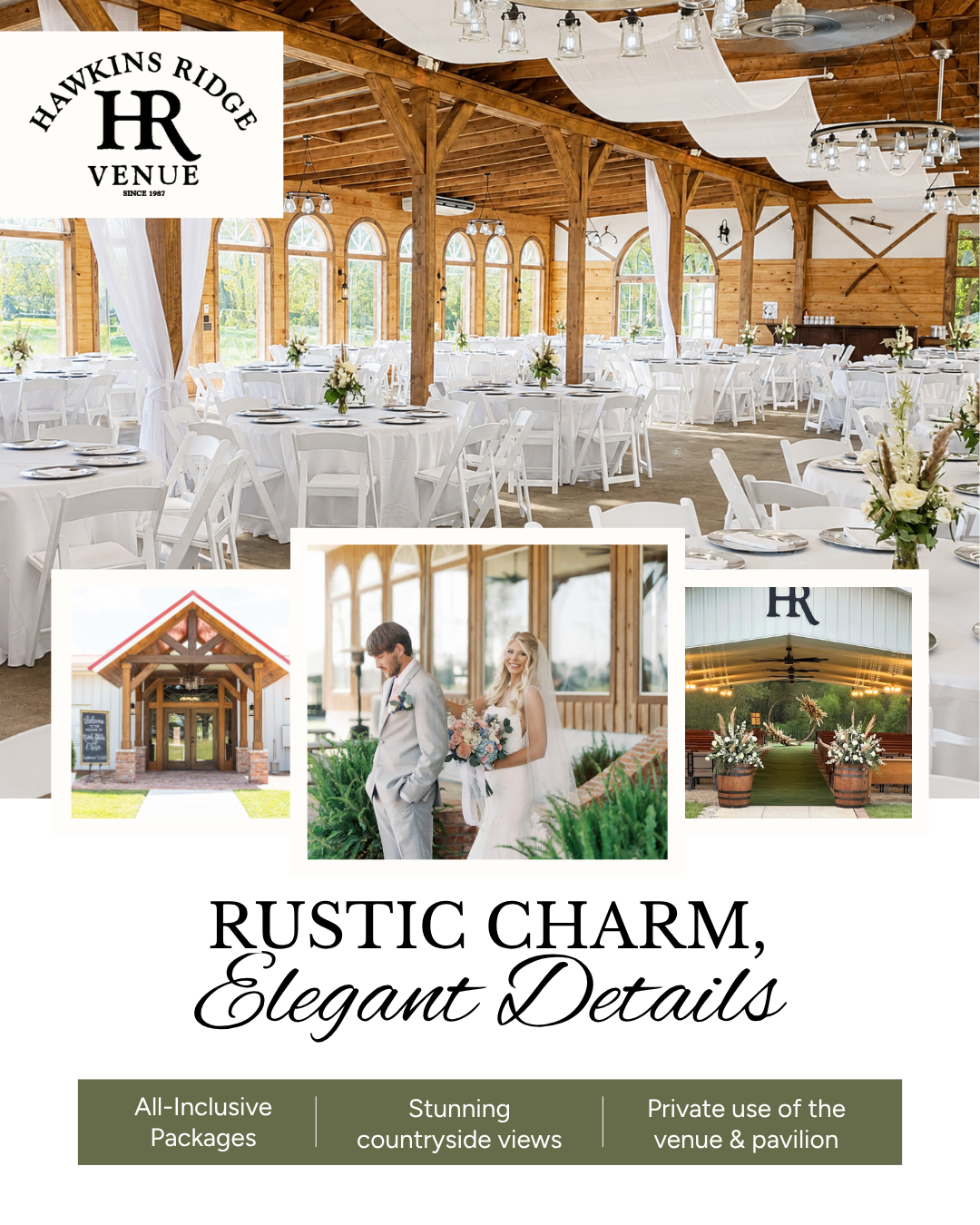 Hawkins Ridge Venue and Wedding Facility Facebook ad: Just minutes from historical Eufaula, AL