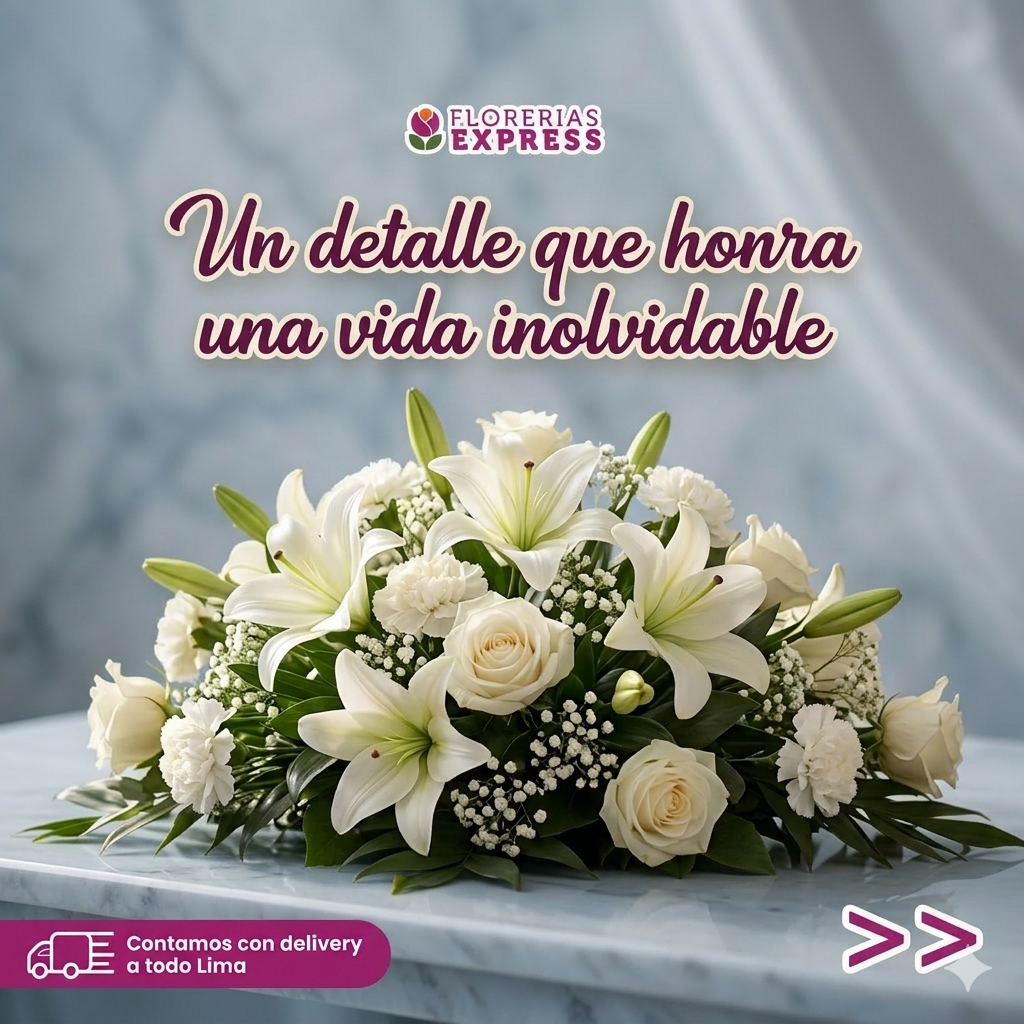 Florerías Express Facebook ad: Un detalle que honra una vida inolvidable.