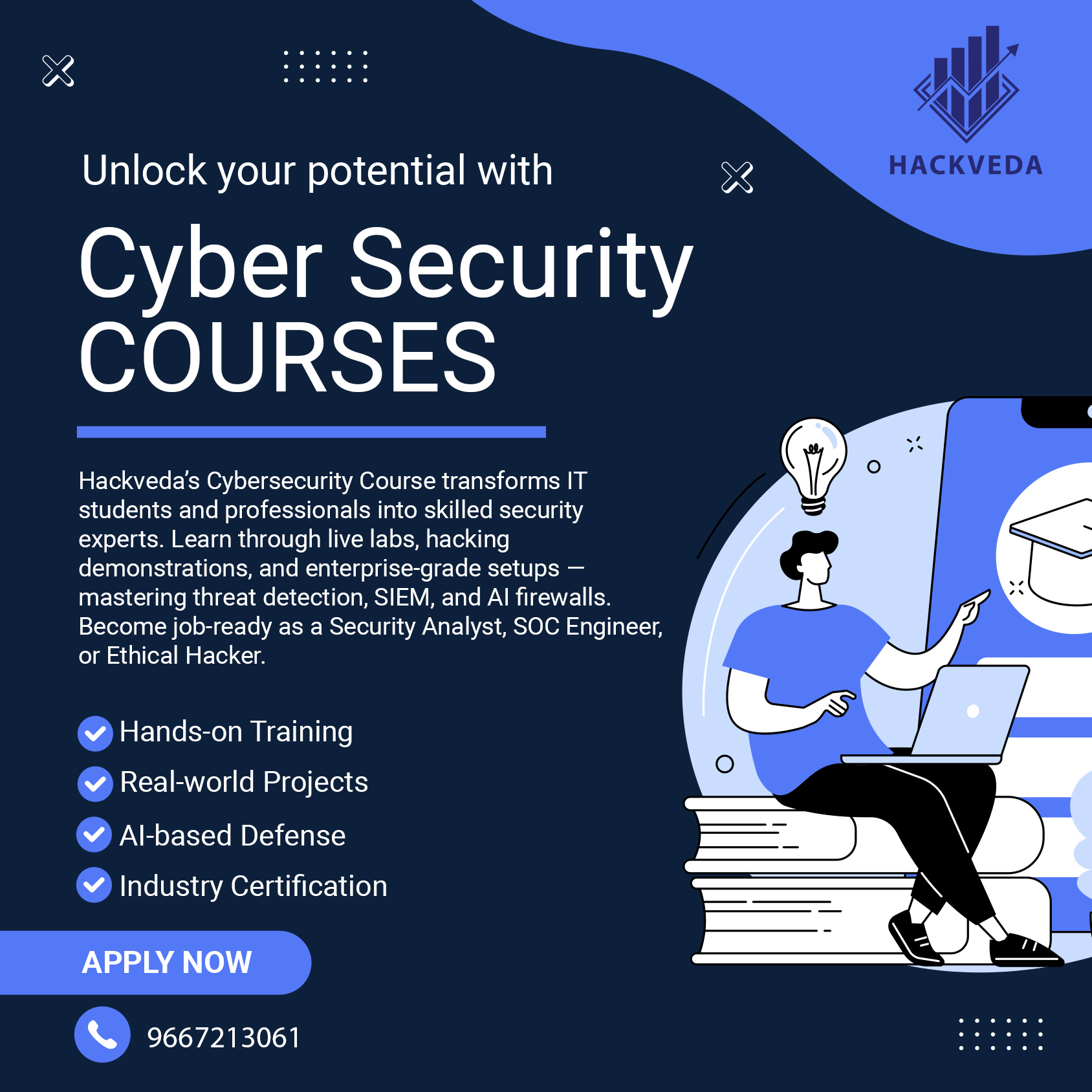 Hackveda Facebook ad: Level Up Your Career with Real Cyber Security Skills- Join…