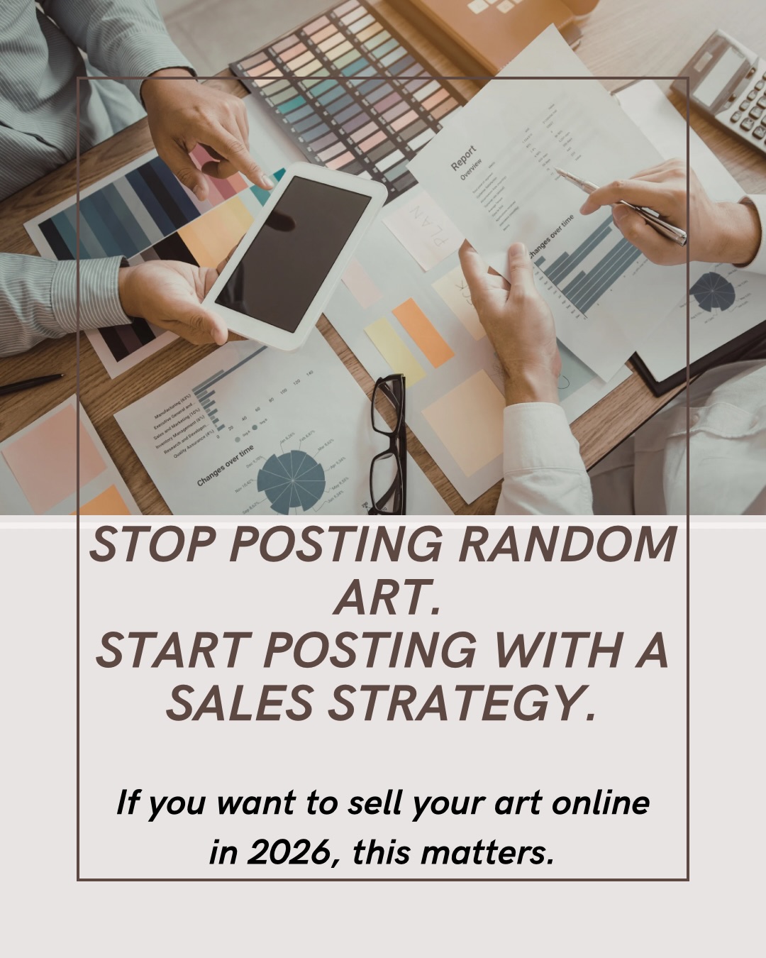 Ayu Studio Facebook ad: Stop posting random art.