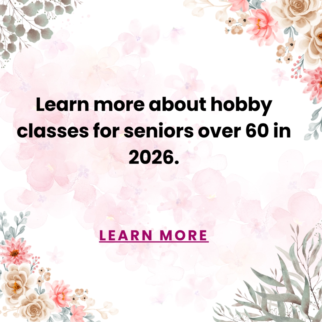 Adult Education Facebook ad: Learn more about creative, learning and social hobby…