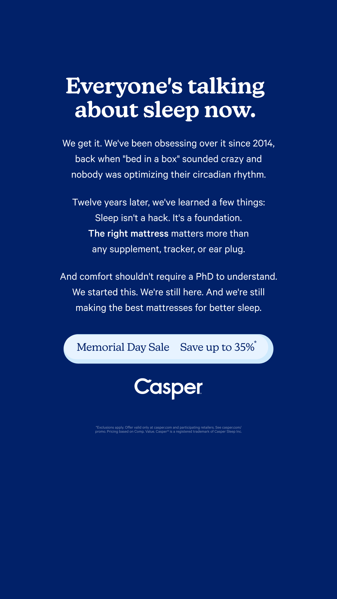 Casper Facebook ad