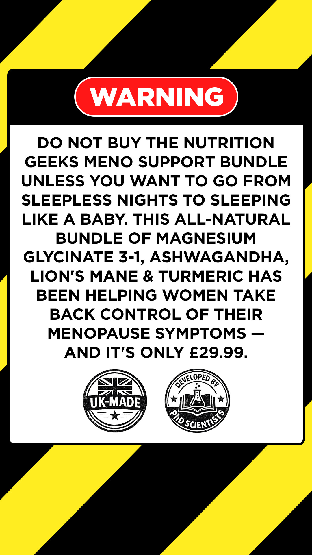 Nutrition Geeks Facebook ad