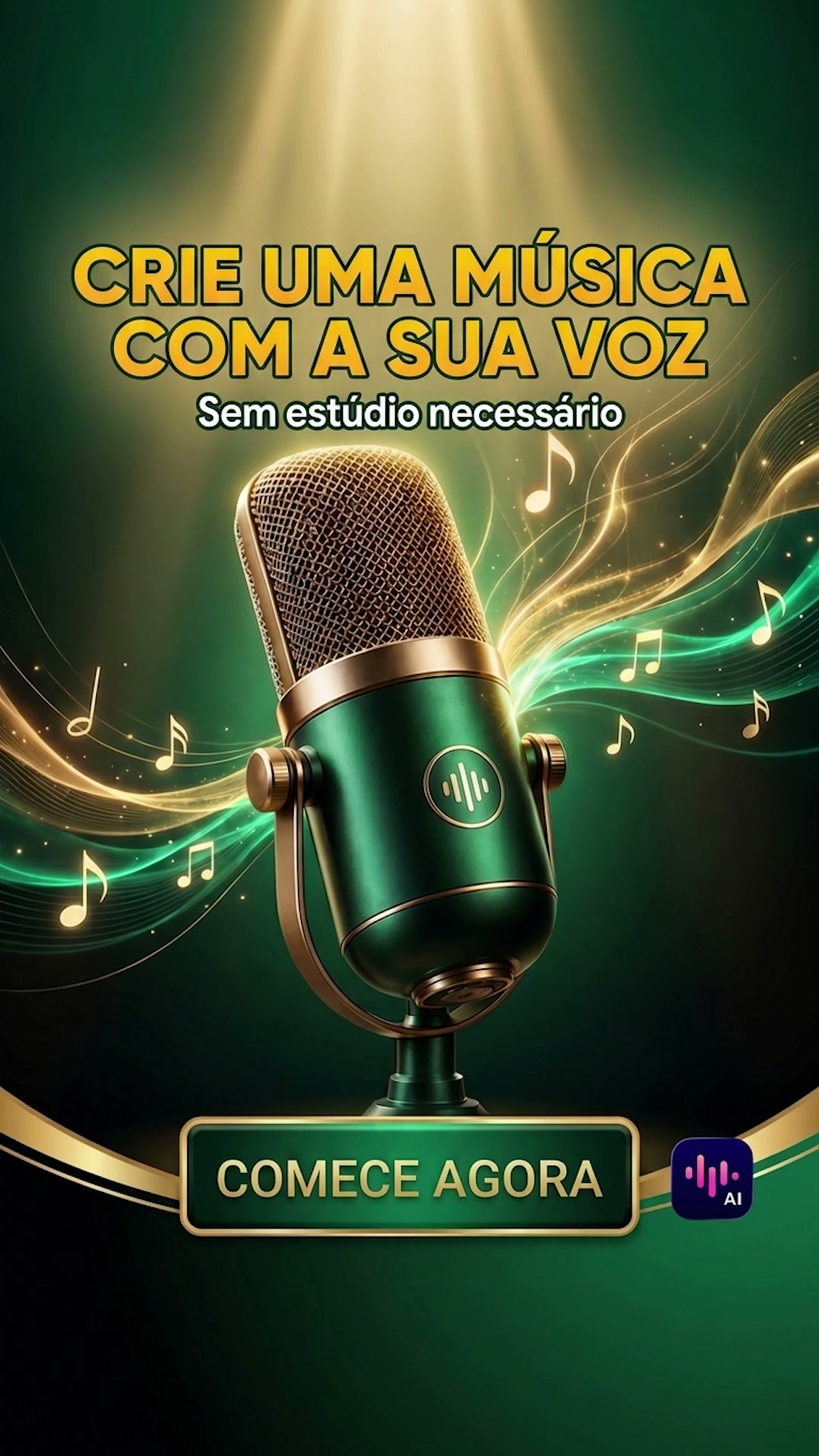 SoundDraw - AI Music Generator Facebook ad: Crie capas com IA usando sua voz.