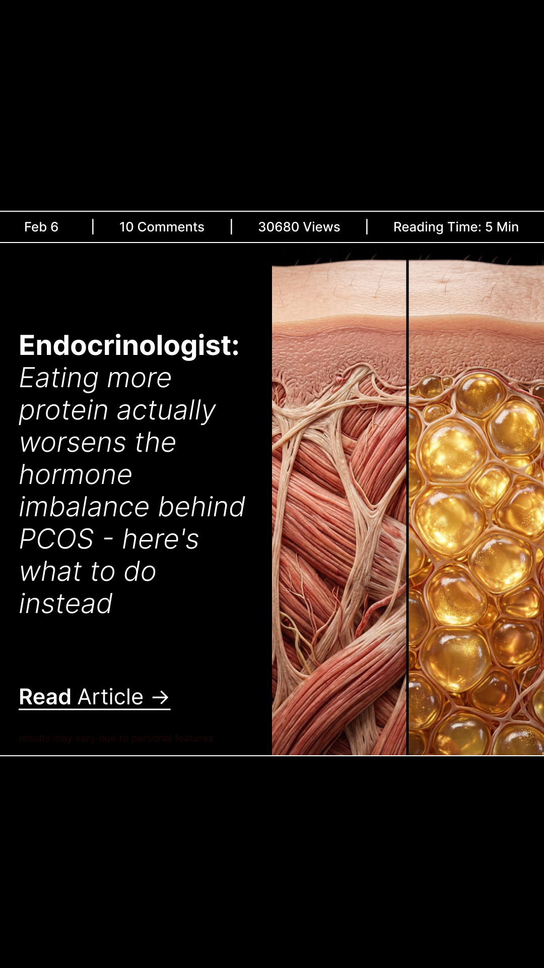 MyBody for PCOS Facebook ad