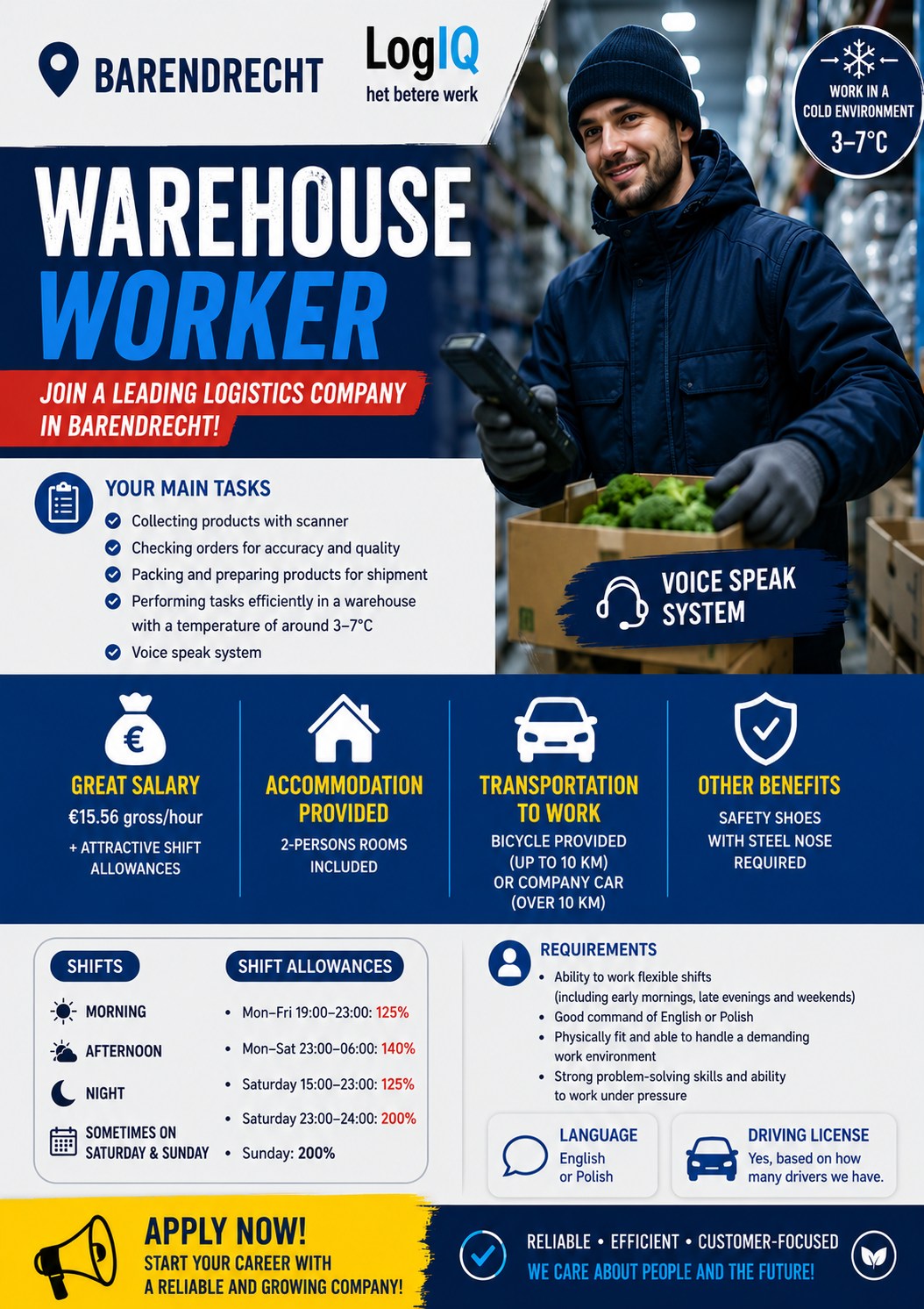 IQ Select Facebook ad: WAREHOUSE WORK IN THE NETHERLANDS