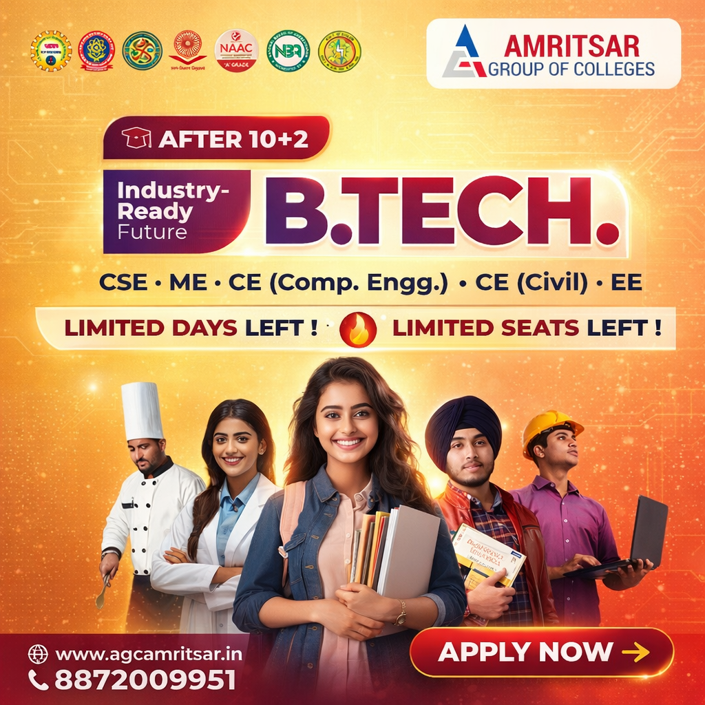 Amritsar Group of Colleges Facebook ad: Admissions Open 2026 | Apply Now at AGC