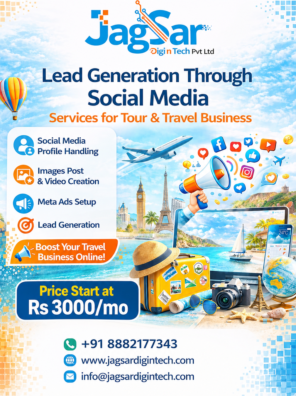 JagSar DigiTech Facebook ad: Grow Your Tour & Travel Business with Powerful Social…