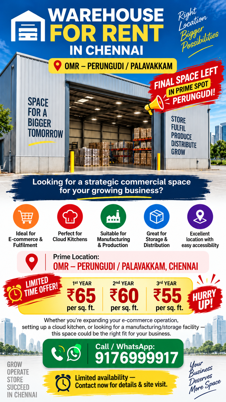 BackYard Shop Facebook ad: WAREHOUSE FOR RENT, OMR, PERNGUDI