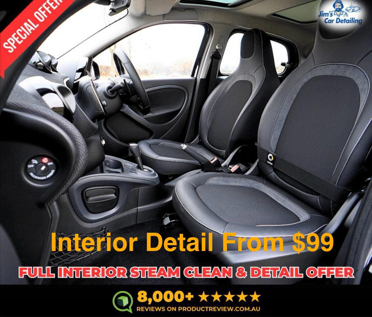 Jim's Car Detailing Taupo Facebook ad: We Come To You - Message Us