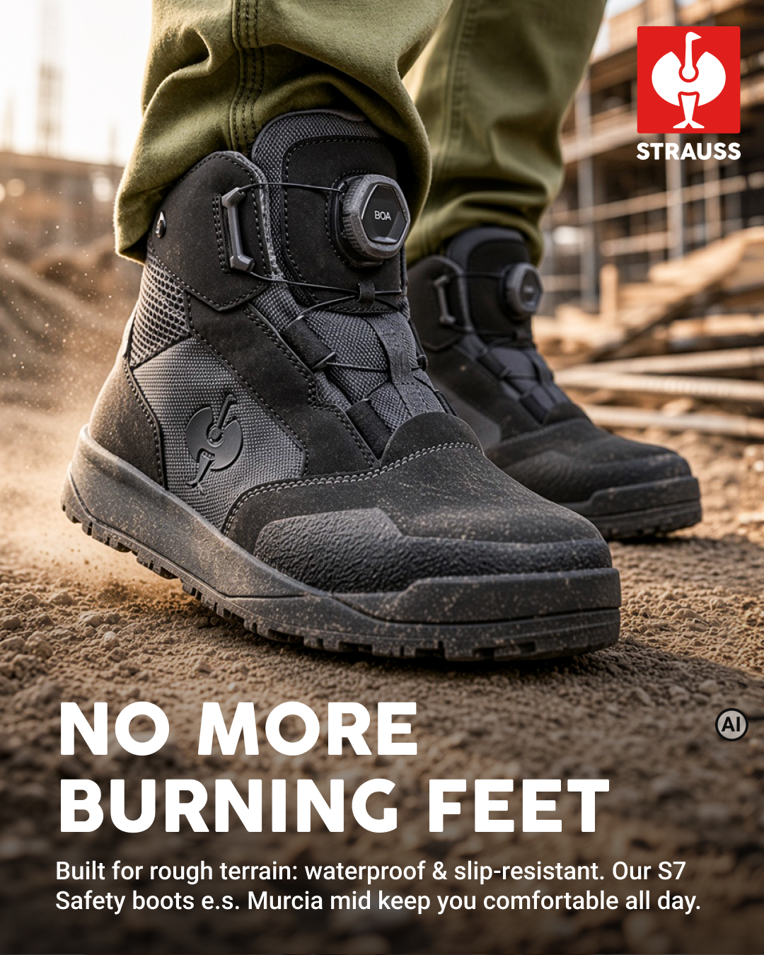Strauss Facebook ad: One of our best-selling work boots