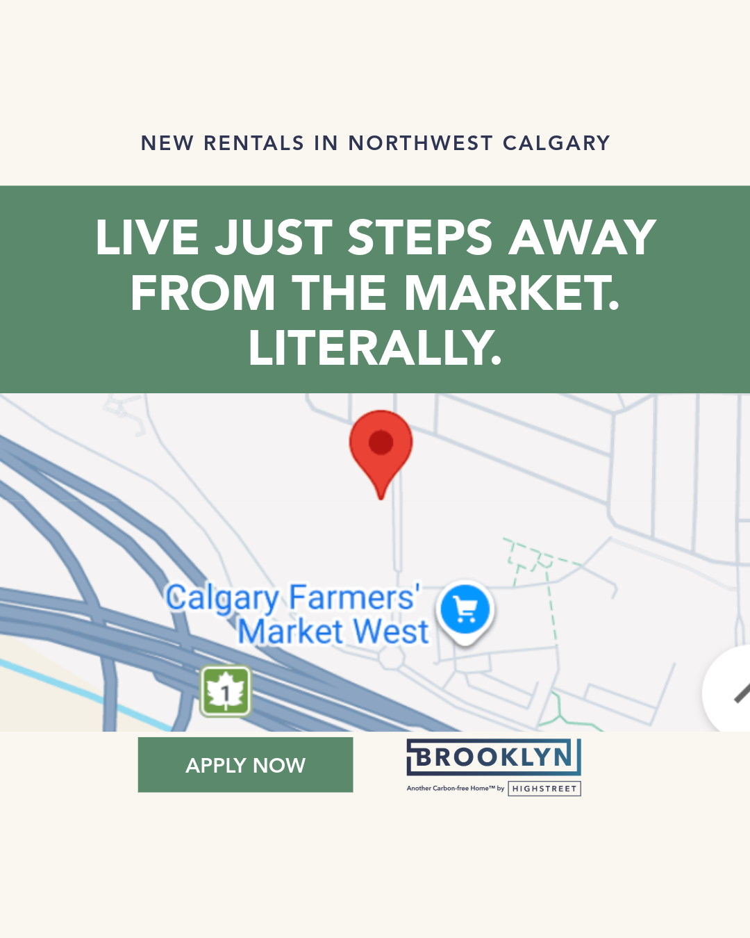 Go Highstreet Facebook ad: Most buildings say close to amenities.