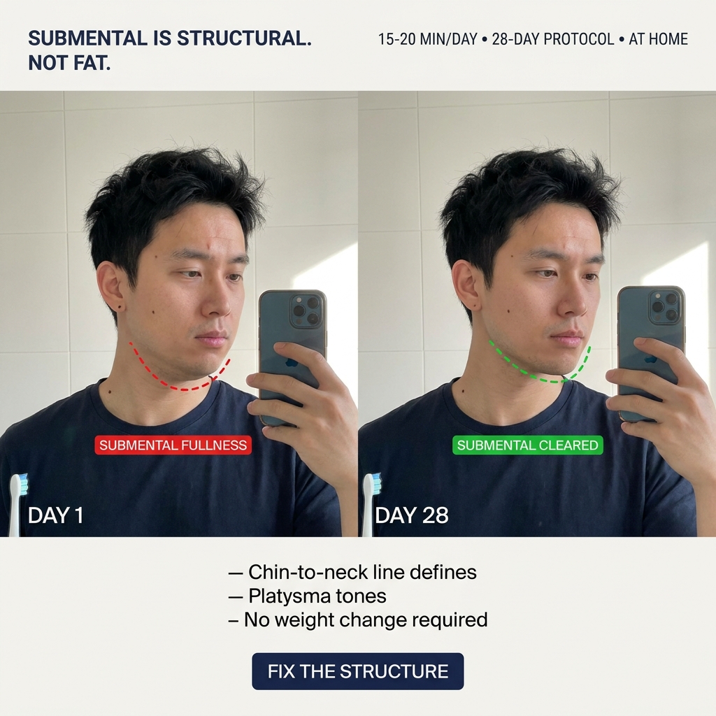 Faceplastica & Biohacking Program for Men Facebook ad: Your double chin isn't fat