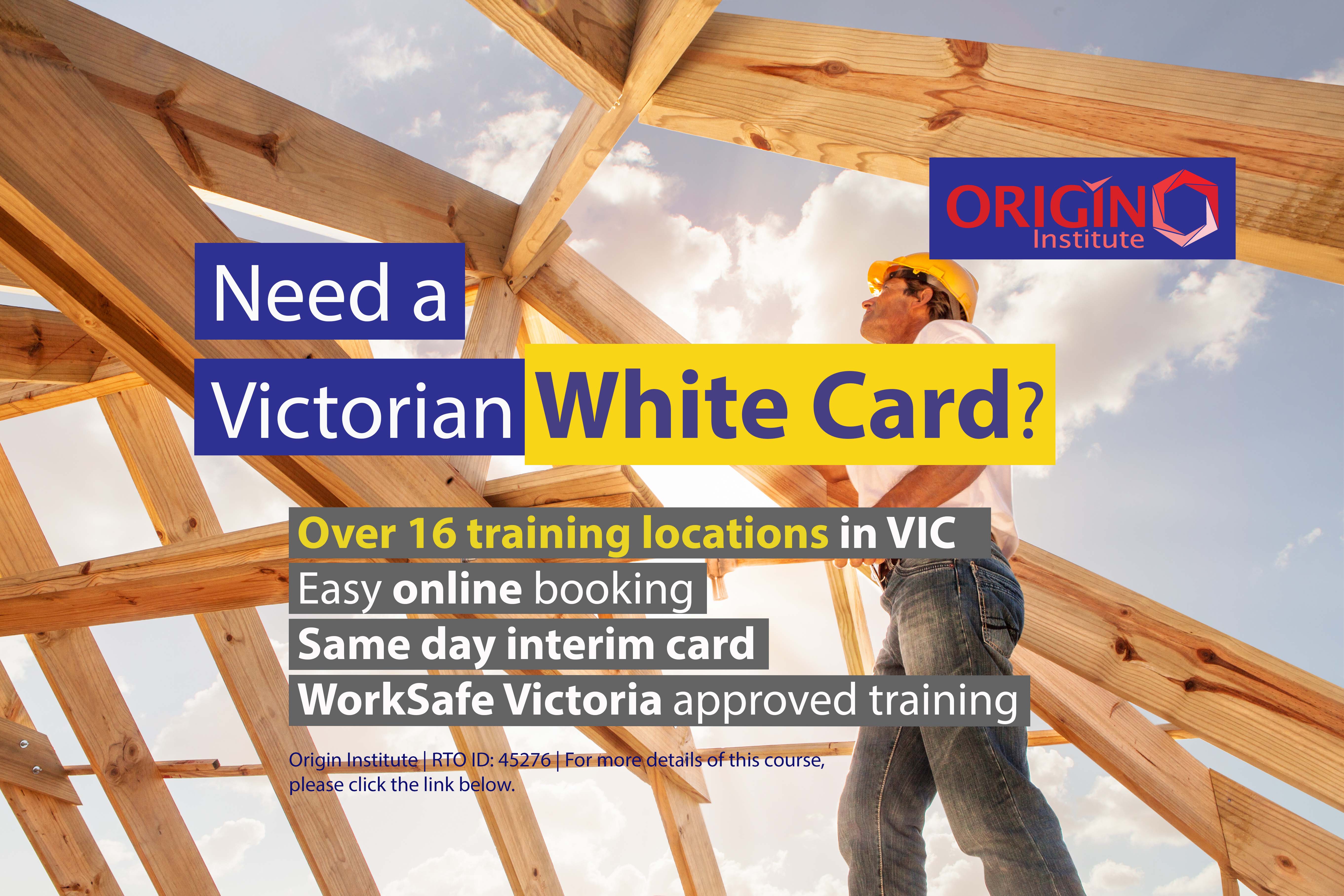 Origin Institute Facebook ad: White Card Course