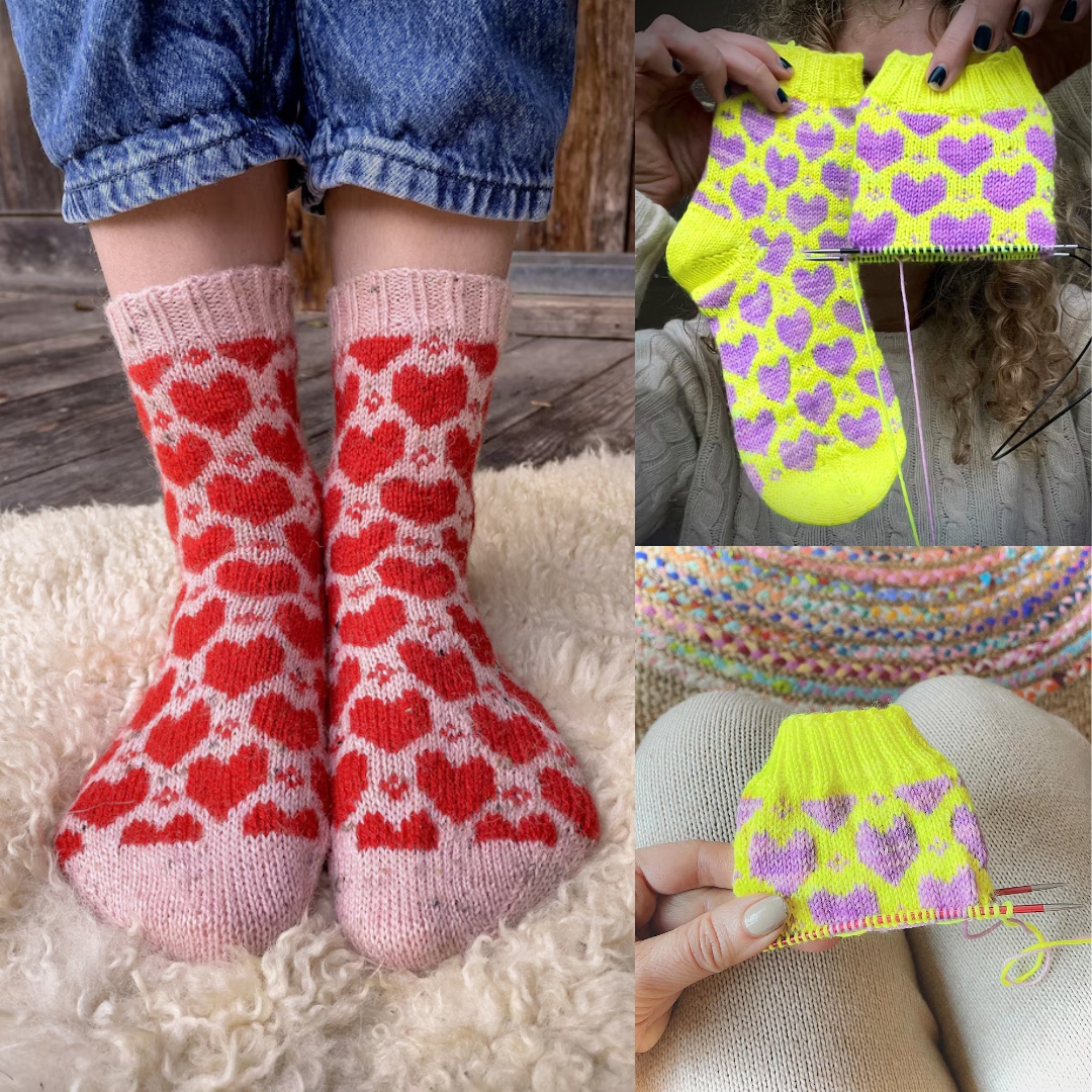 Let's Knit Facebook ad: Cozy Foot Hugger Beginner Knitting Pattern