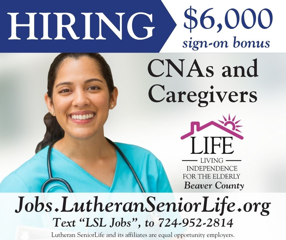 Lutheran SeniorLife Facebook ad: Now Hiring CNAs and Caregivers!