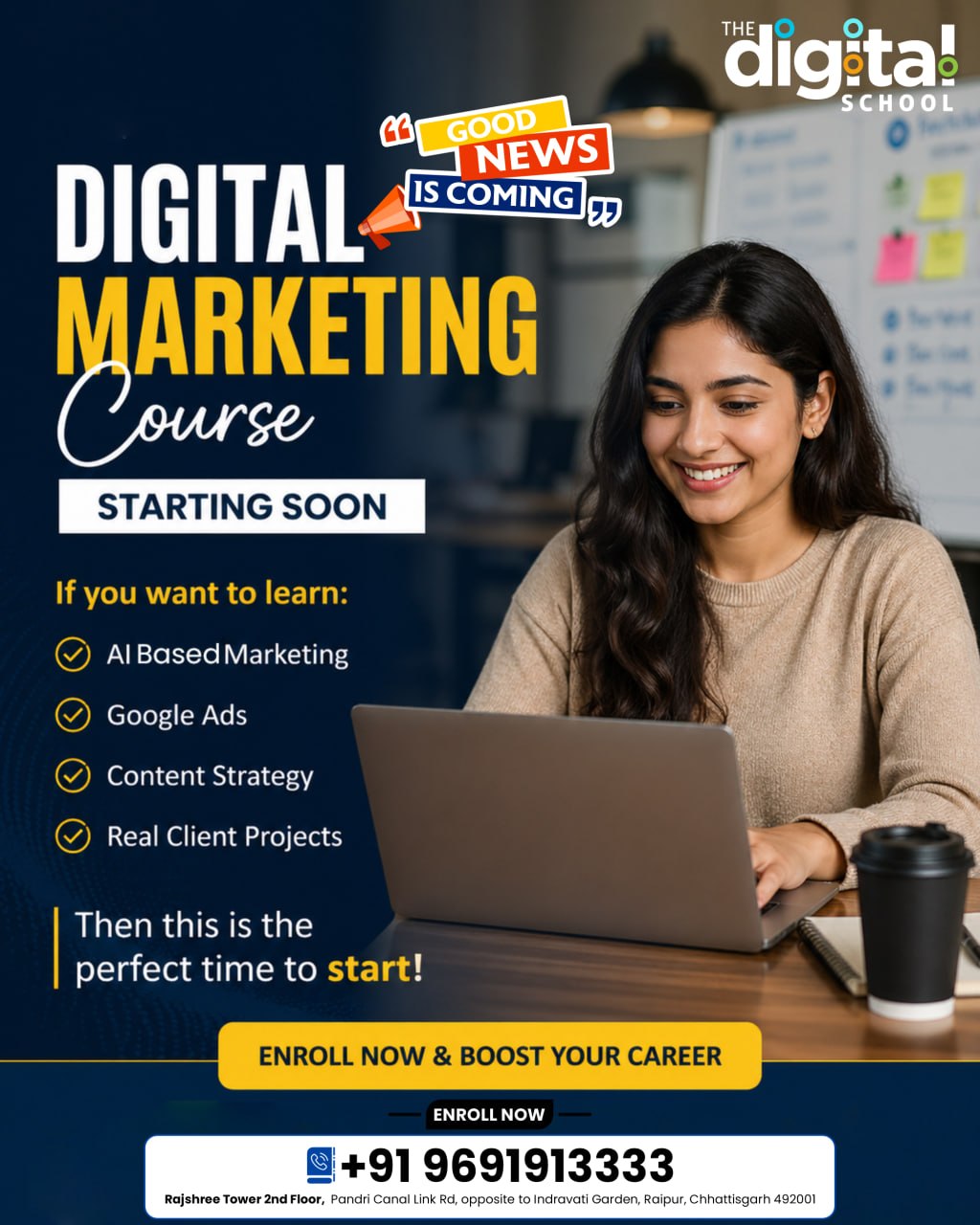 The Digital School Raipur Facebook ad: Admissions Open at The Digital School!