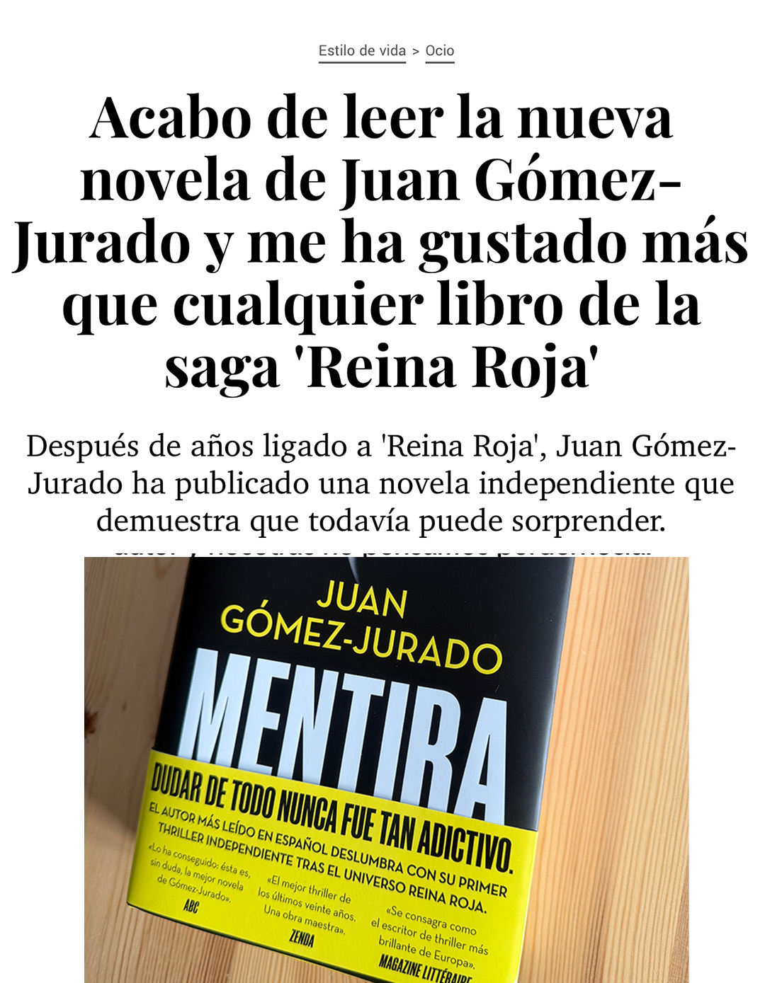 Juan Gómez-Jurado Facebook ad