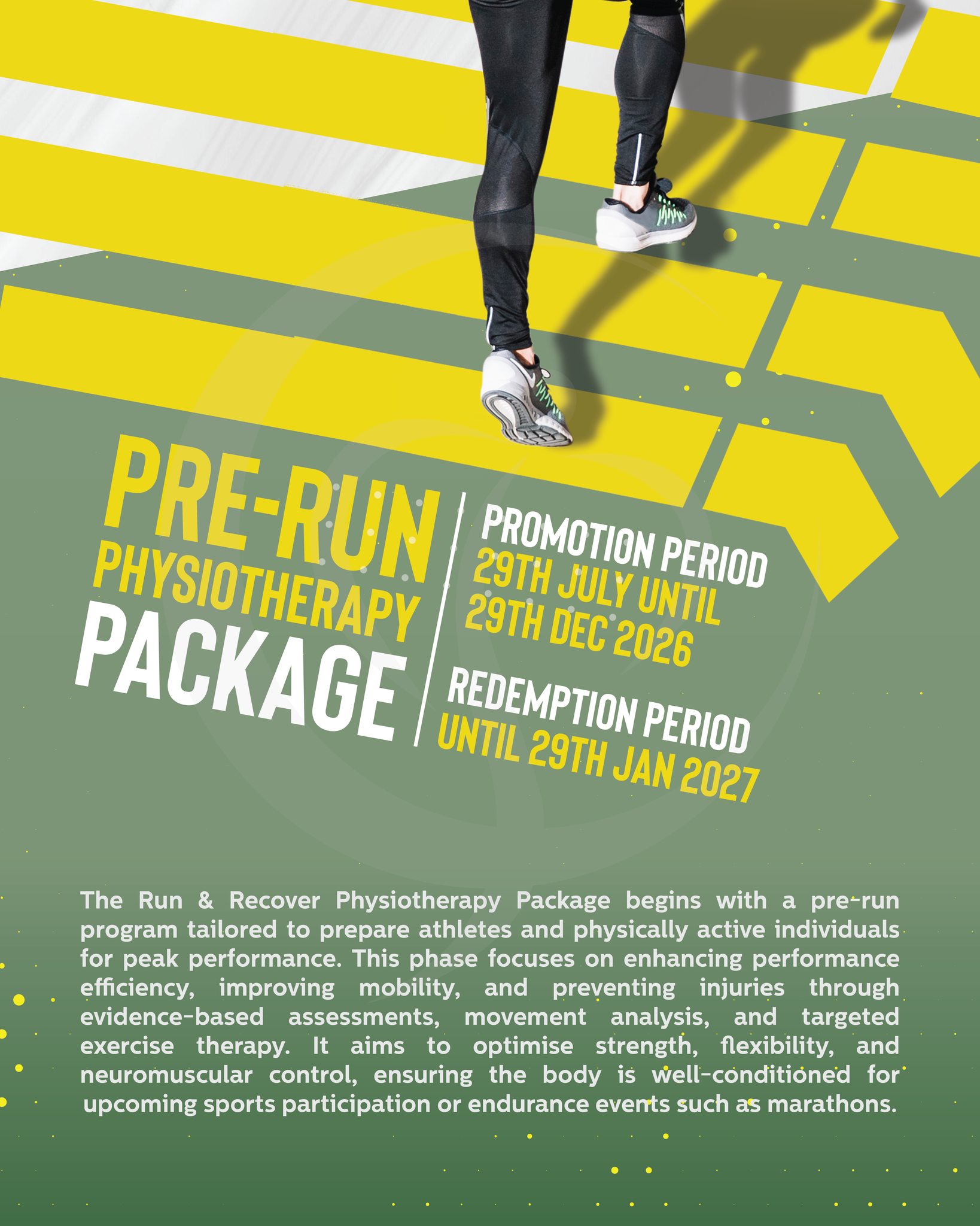 Jerudong Park Medical Centre Facebook ad: Get race-ready with our Run & Recover Physiotherapy…