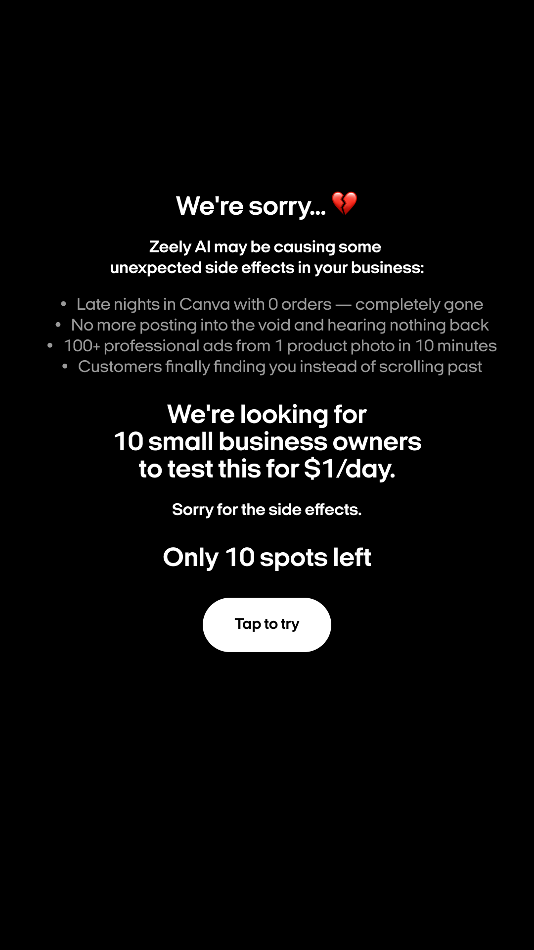 Zeely Facebook ad