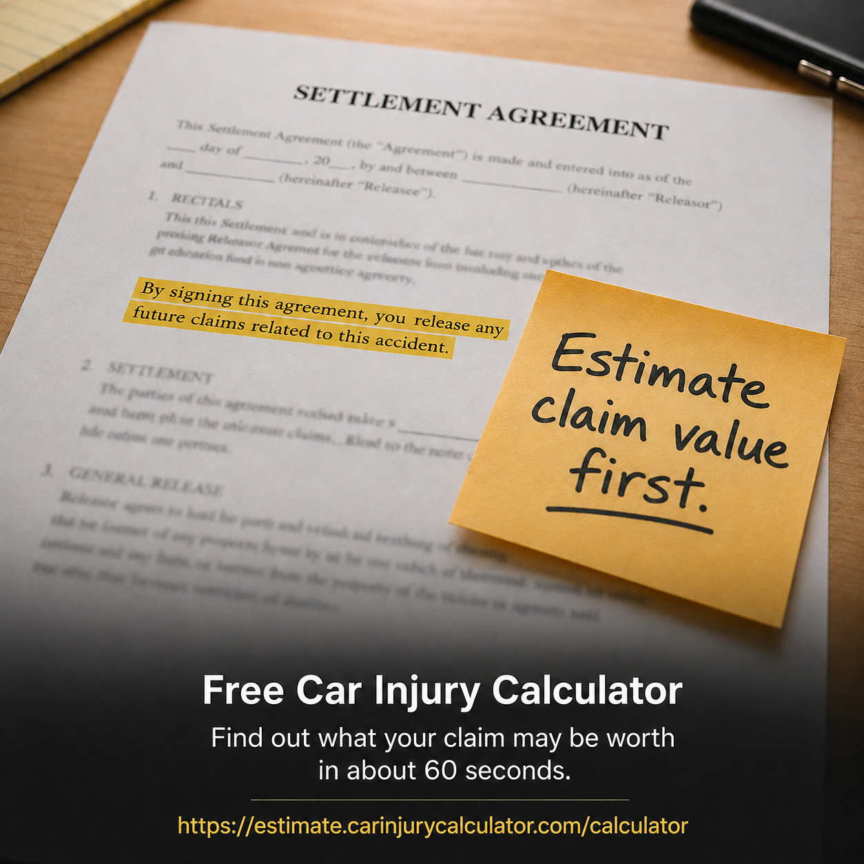 Car Injury Calculator Facebook ad