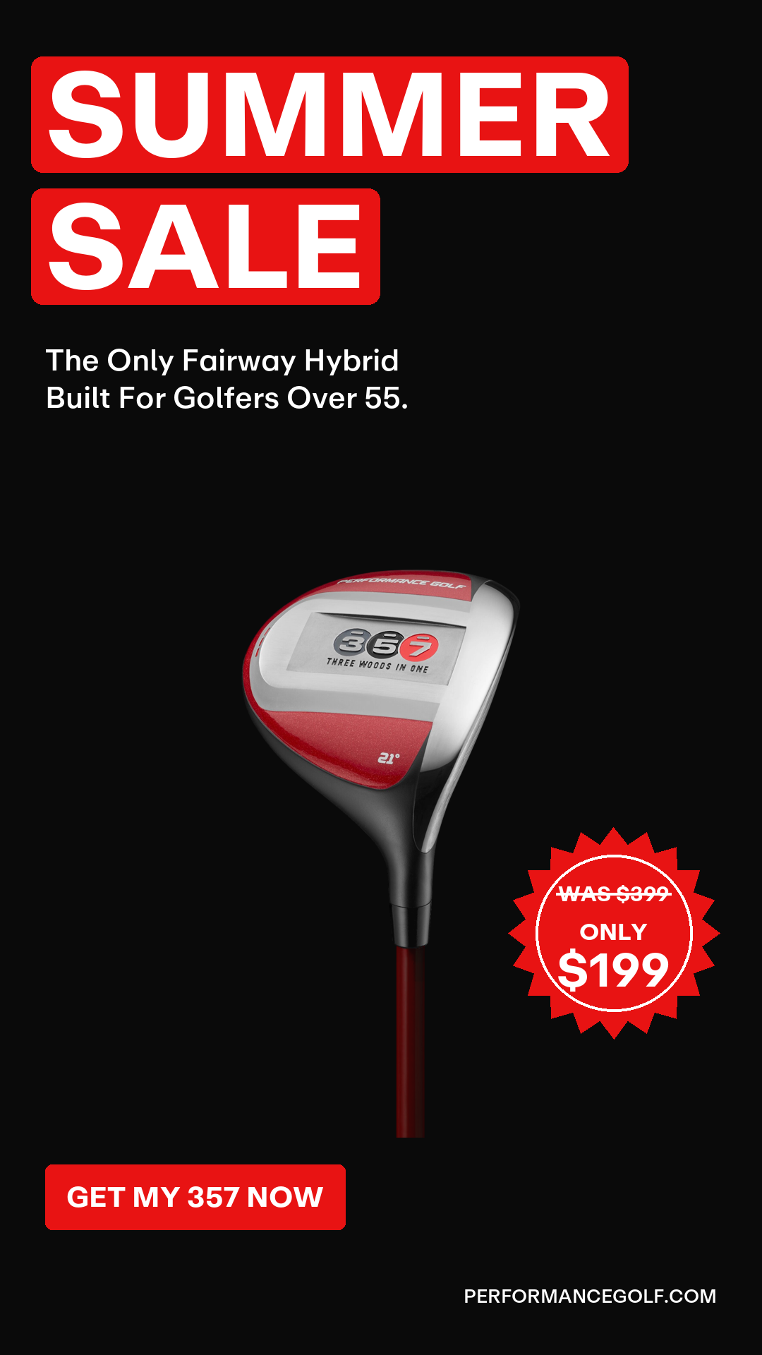 Performance Golf Facebook ad