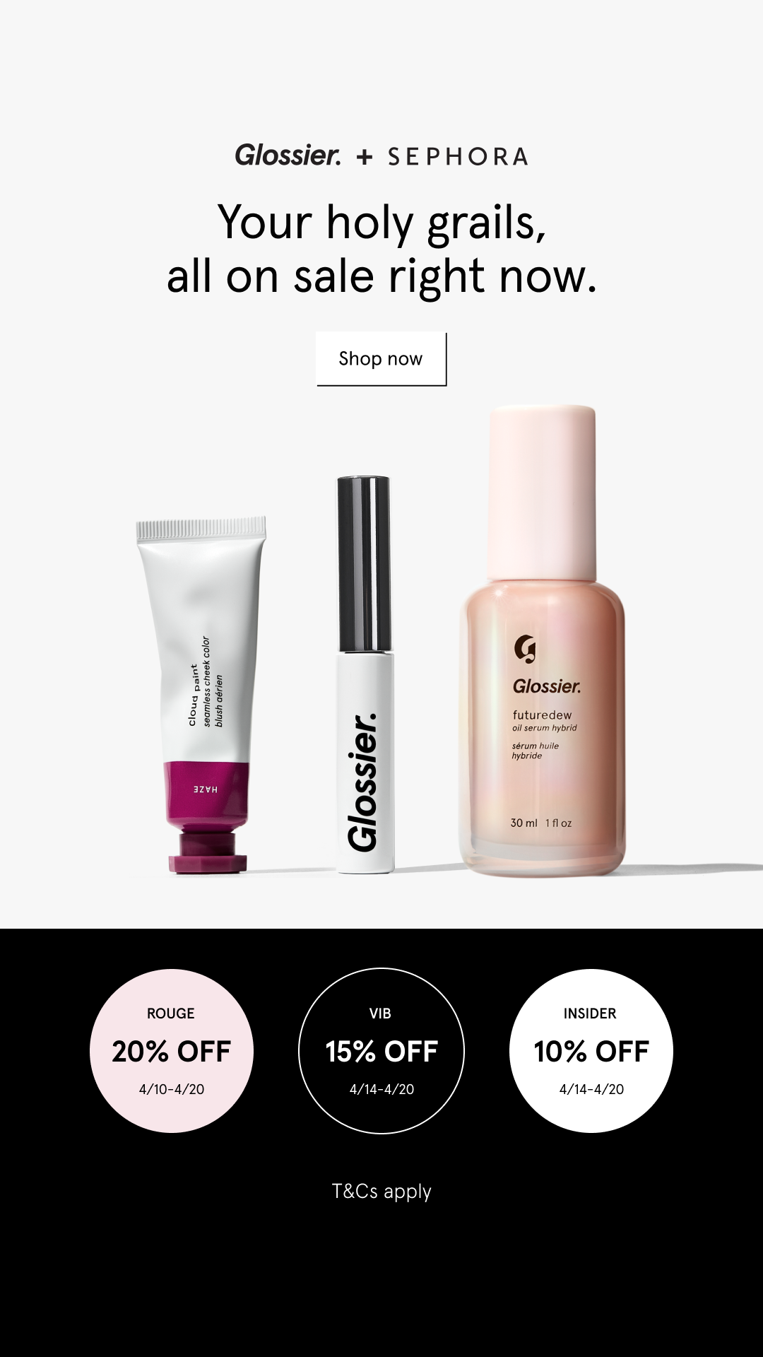 Glossier Facebook ad