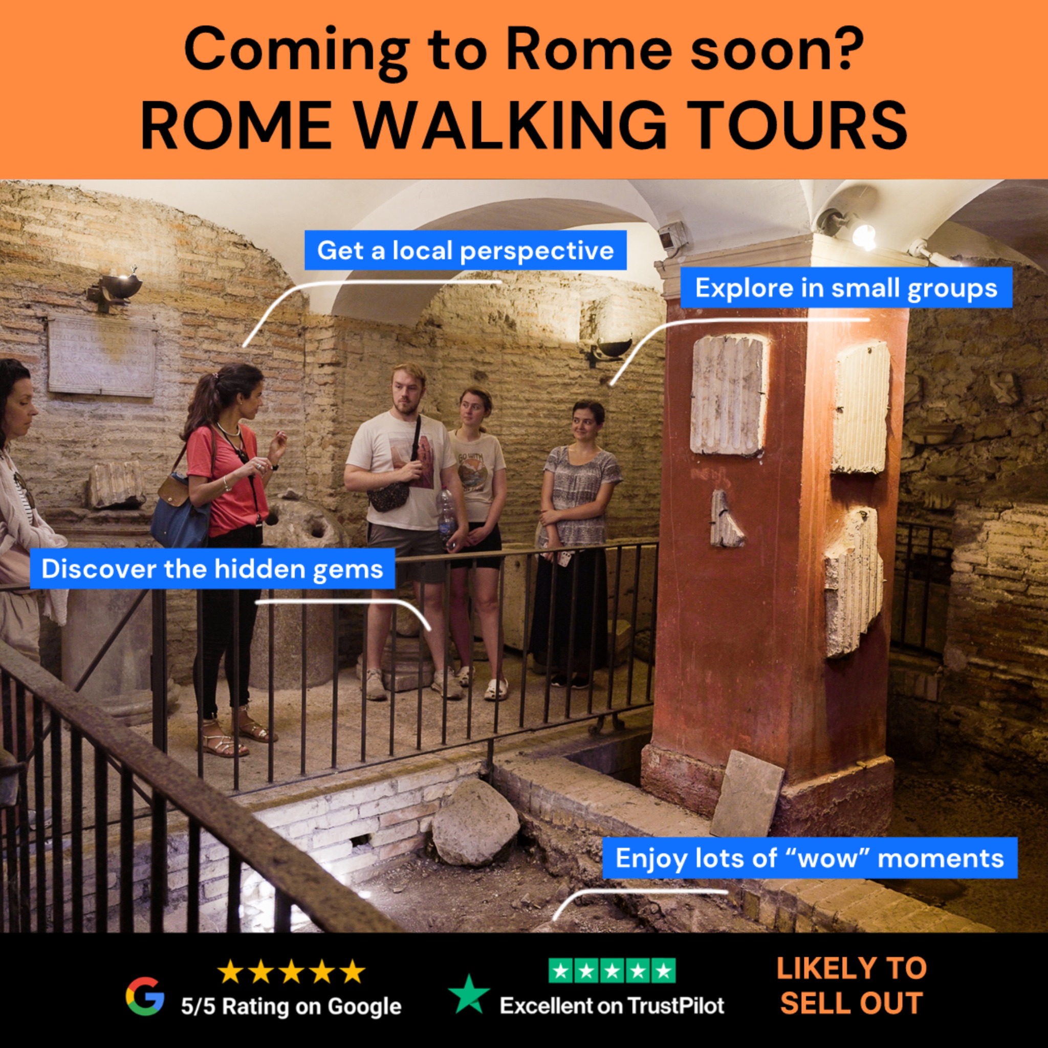 LVG Rome Facebook ad: Rome hidden gems tours