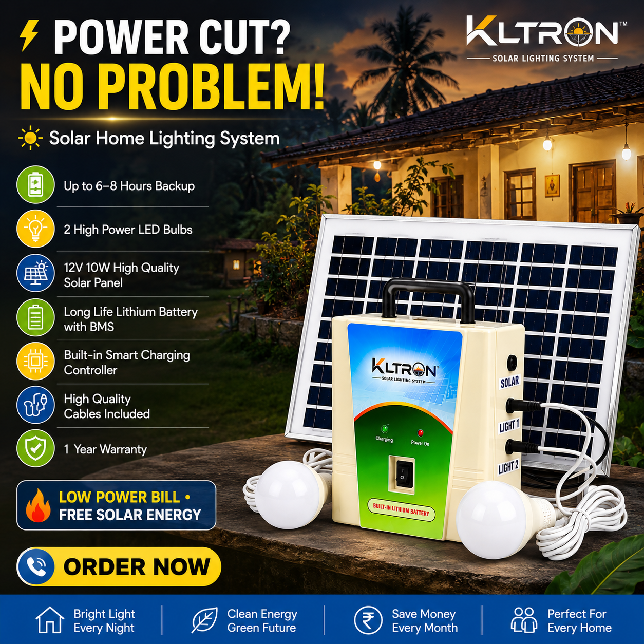 Careway Tech Facebook ad: Charge during the day, enjoy reliable lighting at night!