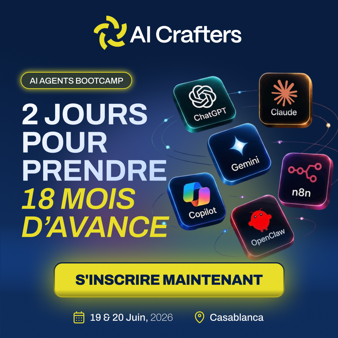 AI Crafters Facebook ad: 2 jours. 18 mois d'avance. Réservez maintenant