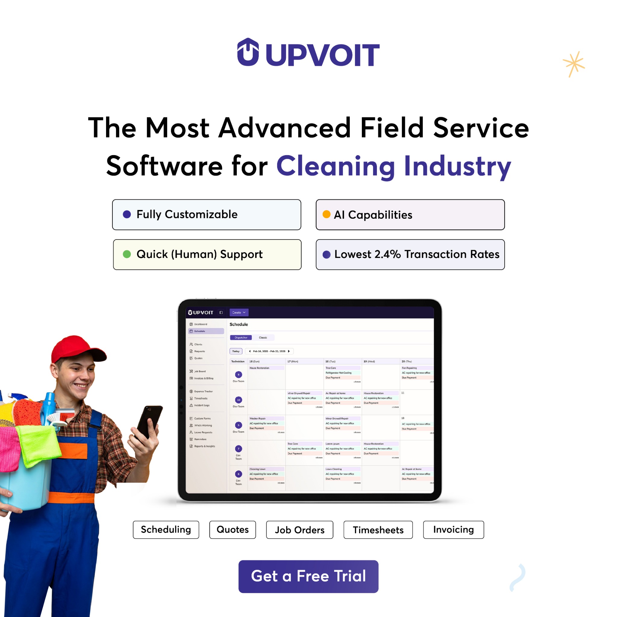 Upvoit Facebook ad: One Platform Control