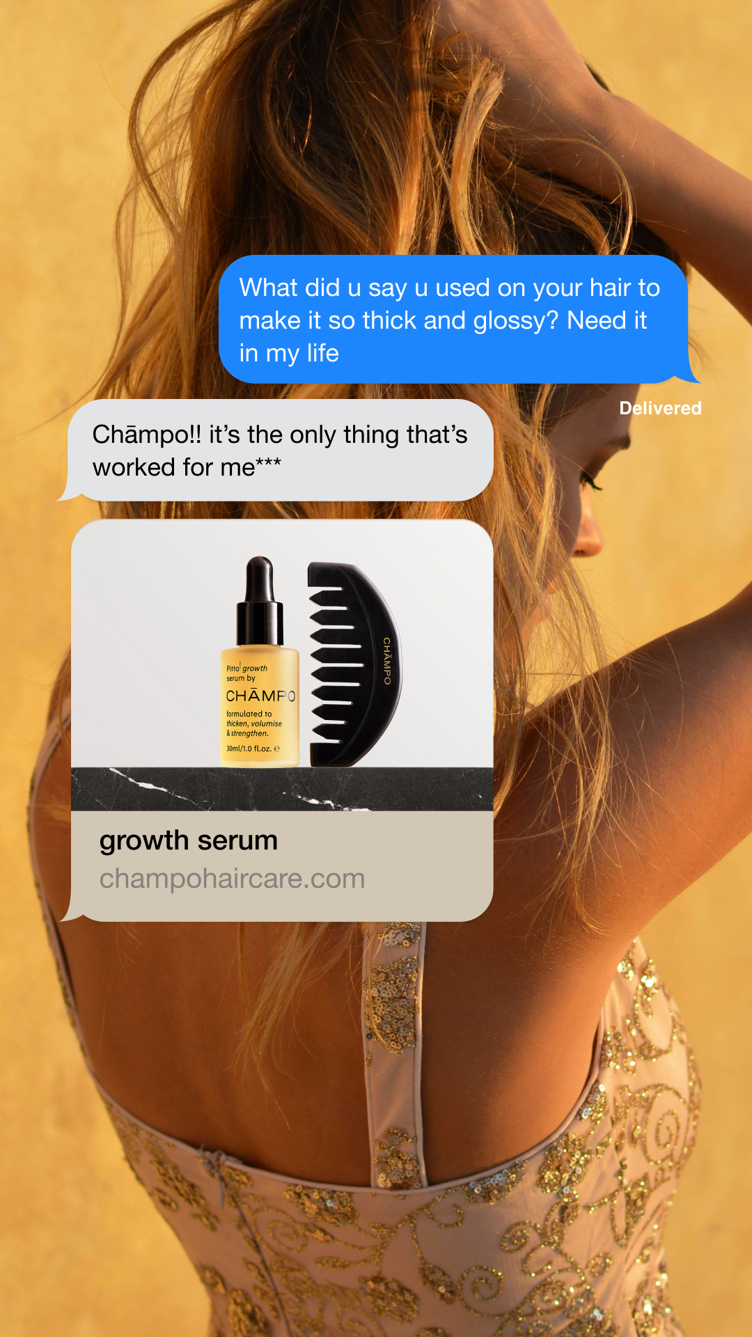 Chāmpo Haircare Facebook ad
