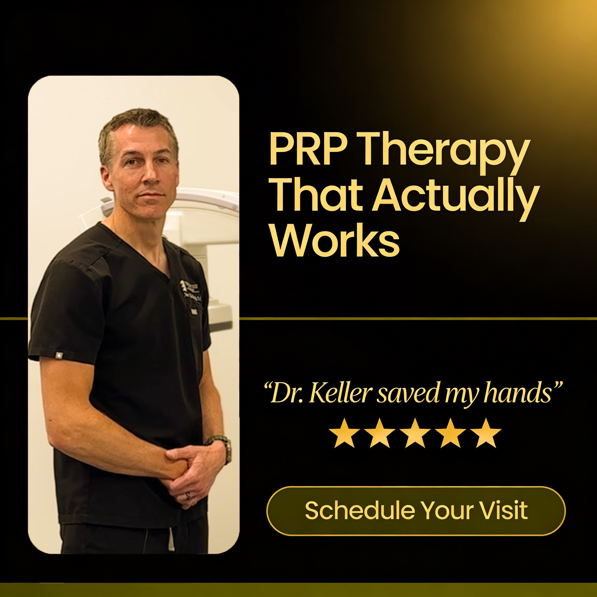 Comprehensive Pain Management Facebook ad: Non-Surgical PRP Options