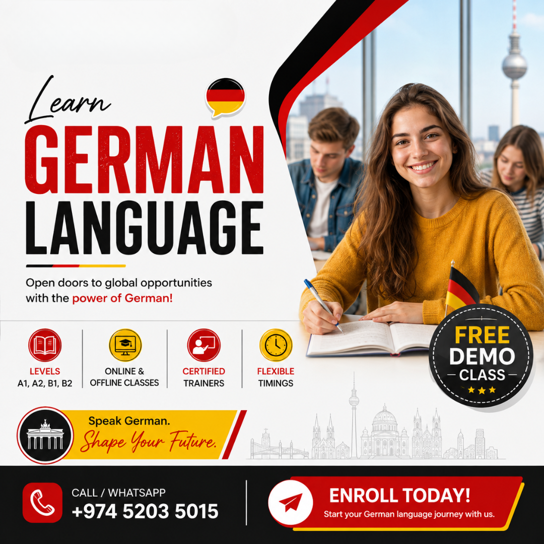 Language Courses in Qatar Facebook ad