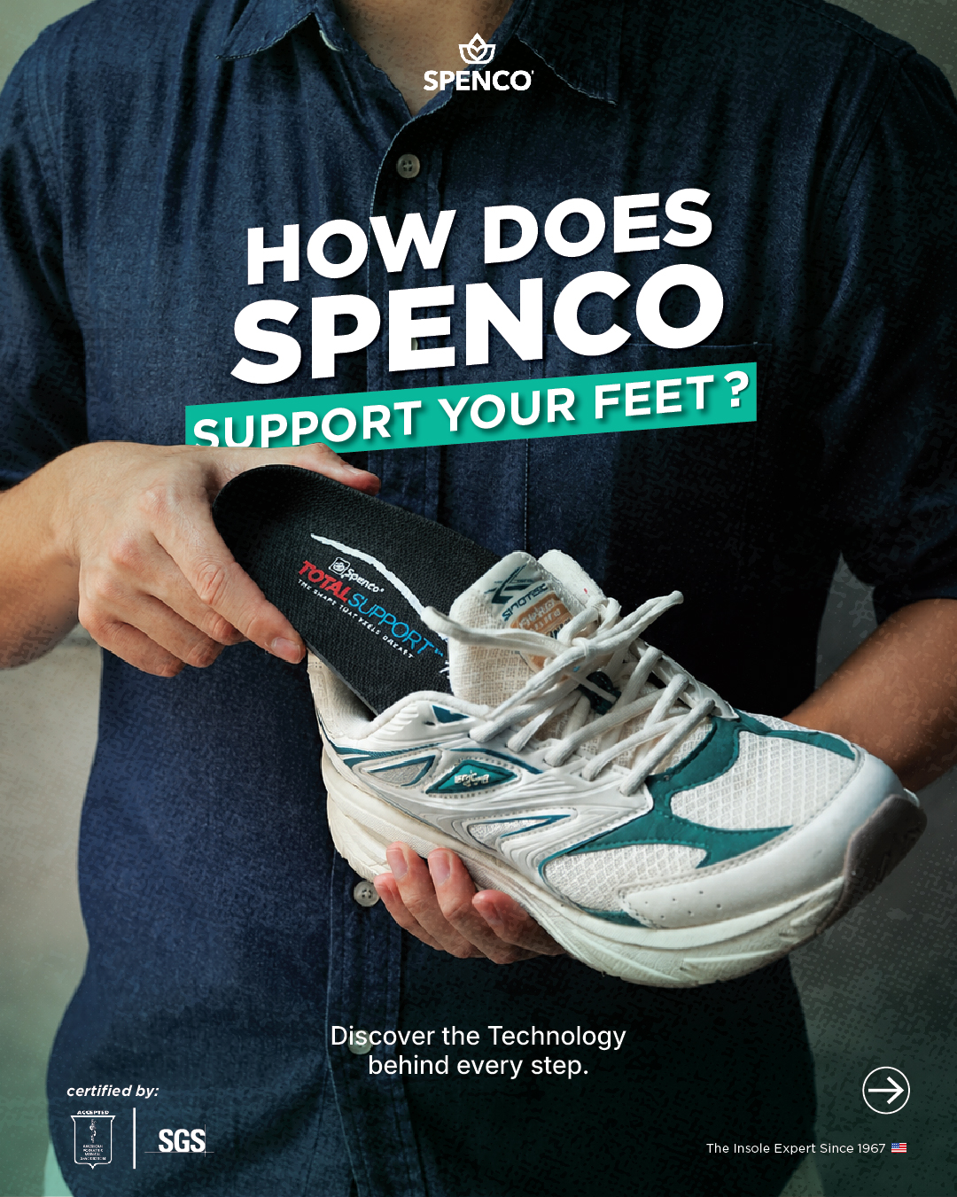 Spenco a foot health products for reducing pain and increase mobility Facebook ad