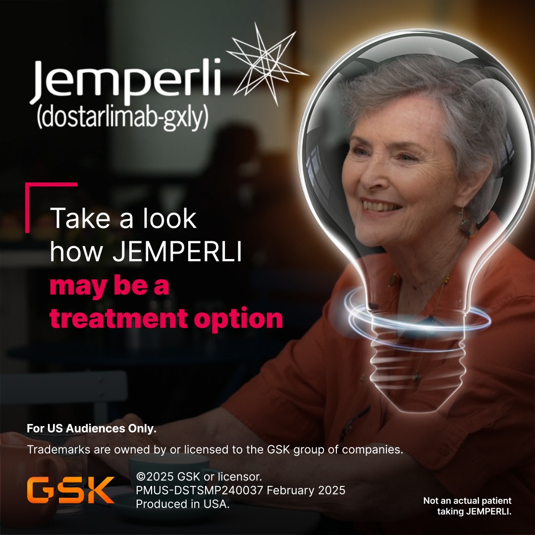 JEMPERLI (dostarlimab-gxly) Facebook ad: Ask your doctor about JEMPERLI