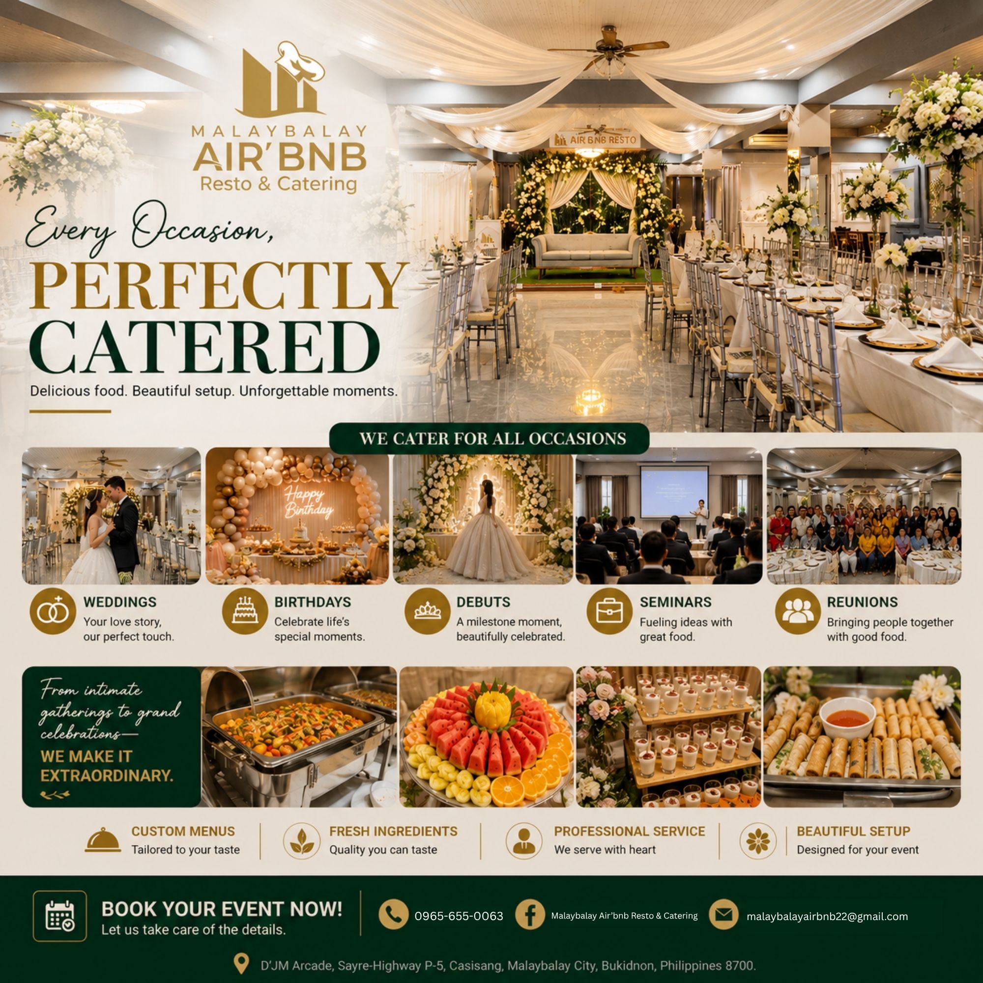 Malaybalay Air'bnb Resto & Catering Facebook ad
