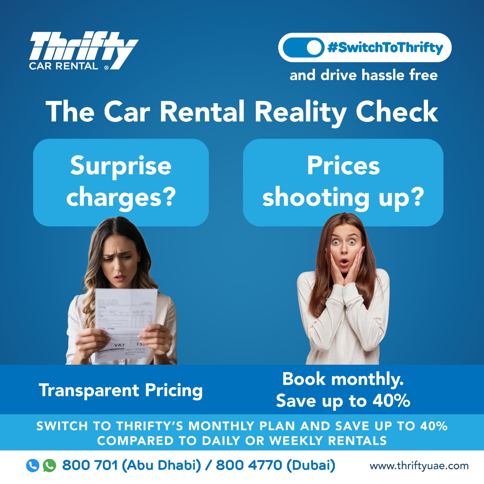 Thrifty Car Rental UAE Facebook ad