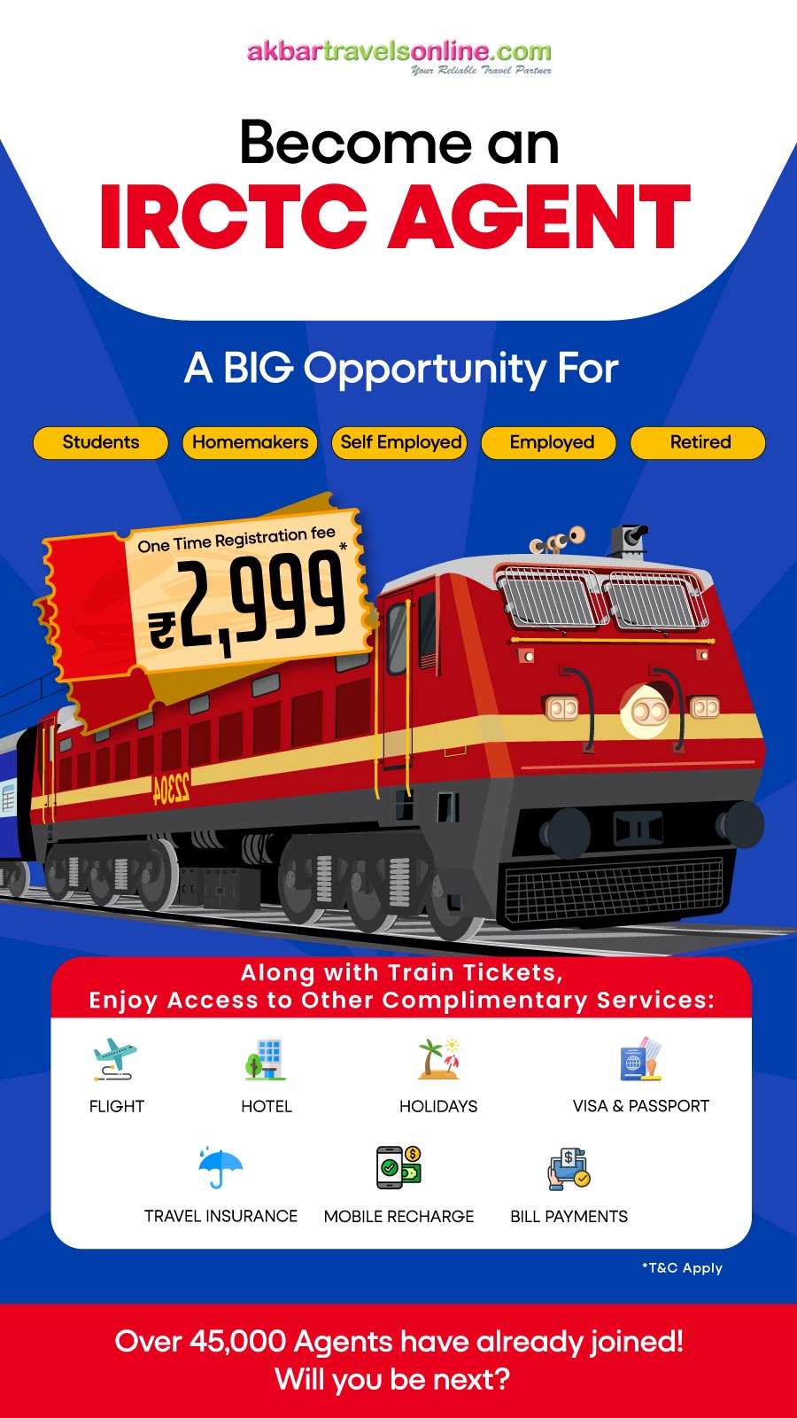 Akbartravels.com Facebook ad: Earn with Ease: Become an IRCTC Agent