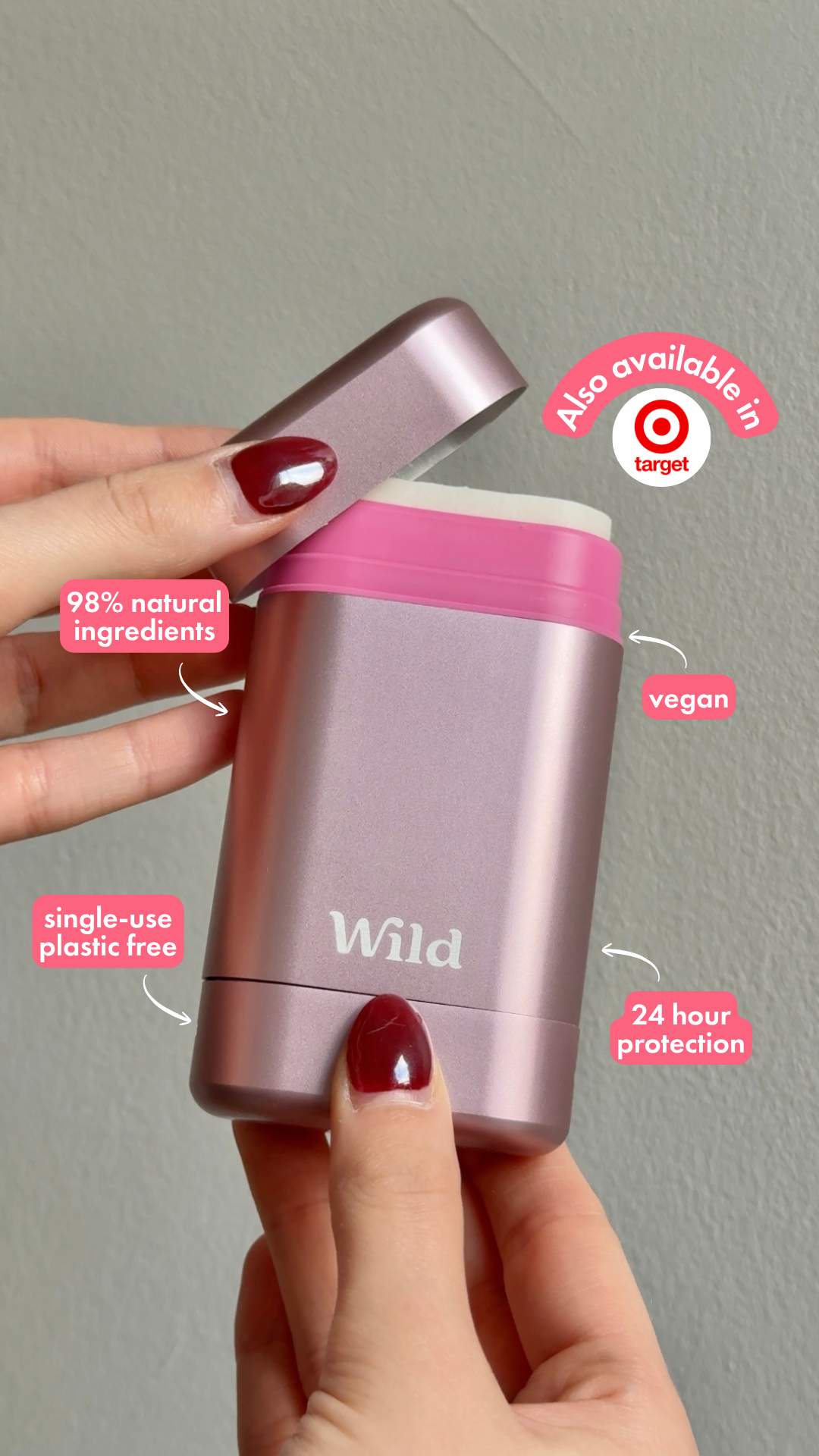 Wild Facebook ad: Wild deodorant, 98% natural, totally effective.