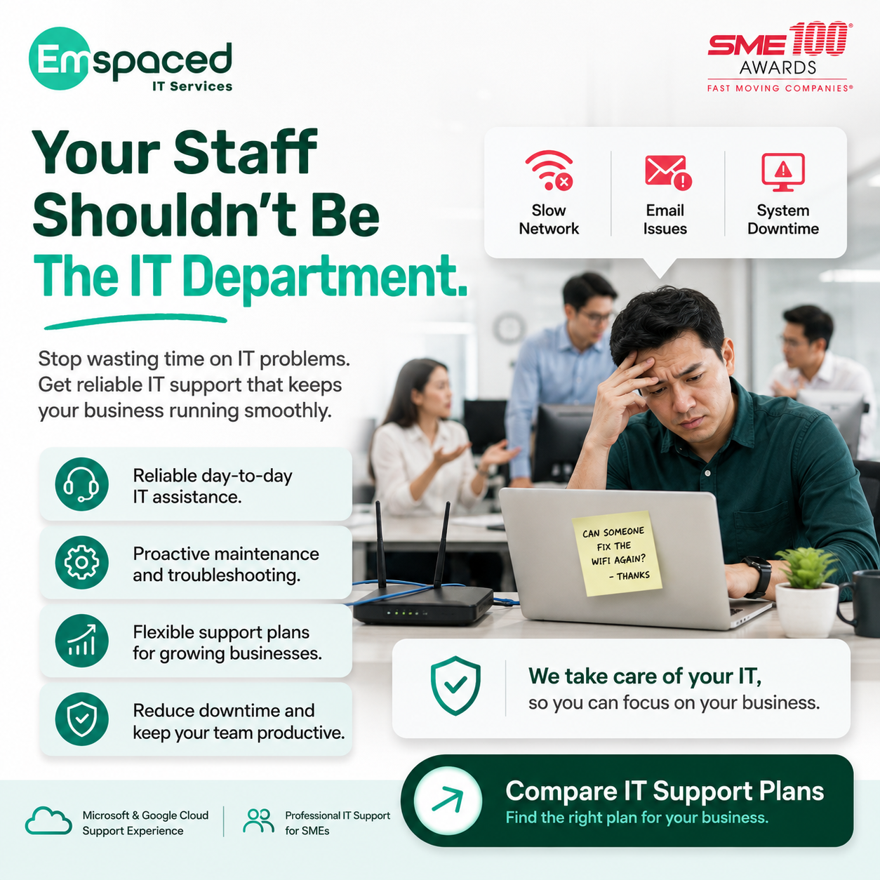 Emspaced Facebook ad: End-to-End IT Services