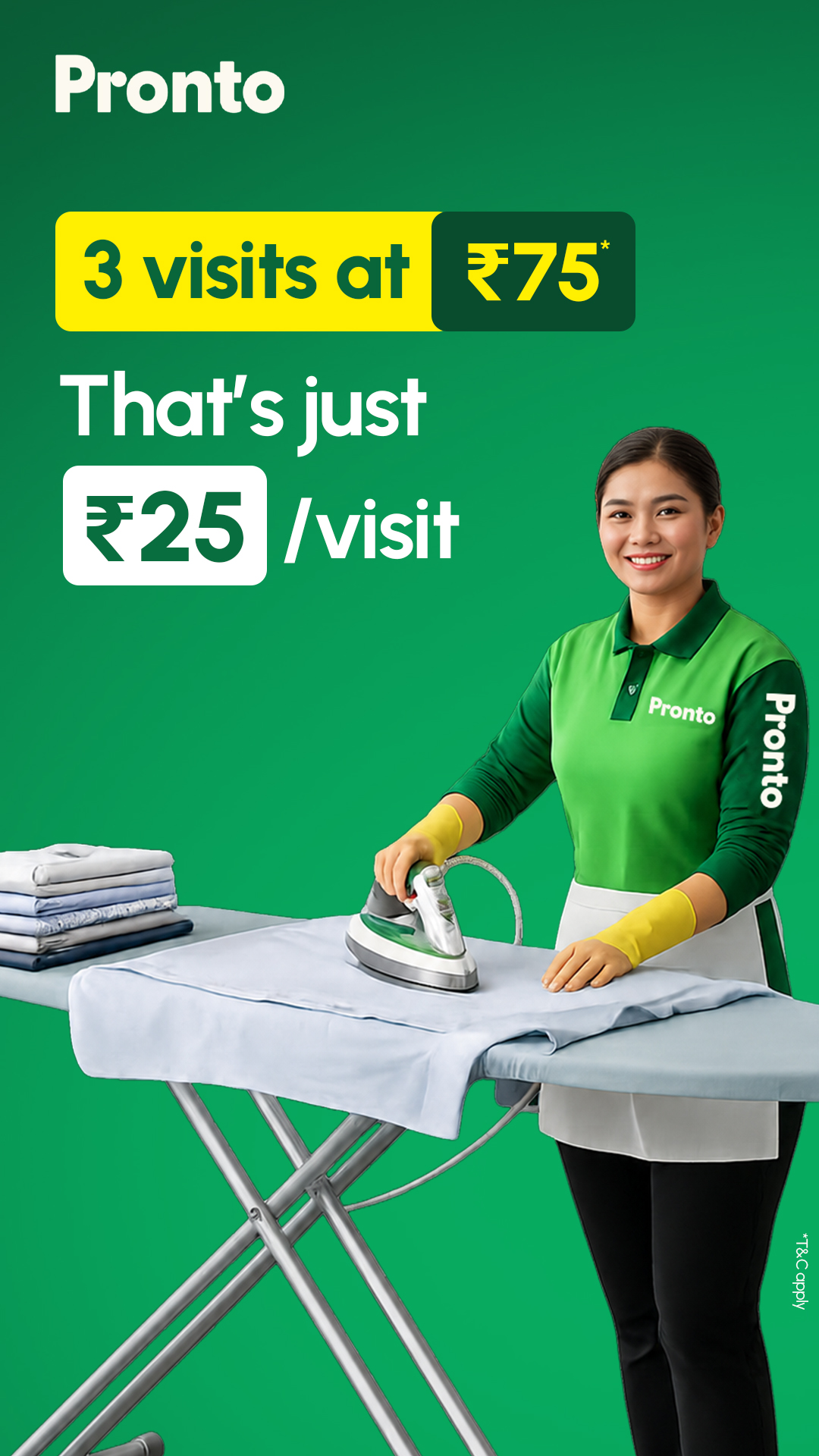 Pronto - India's 10 Minute Home Services App Facebook ad