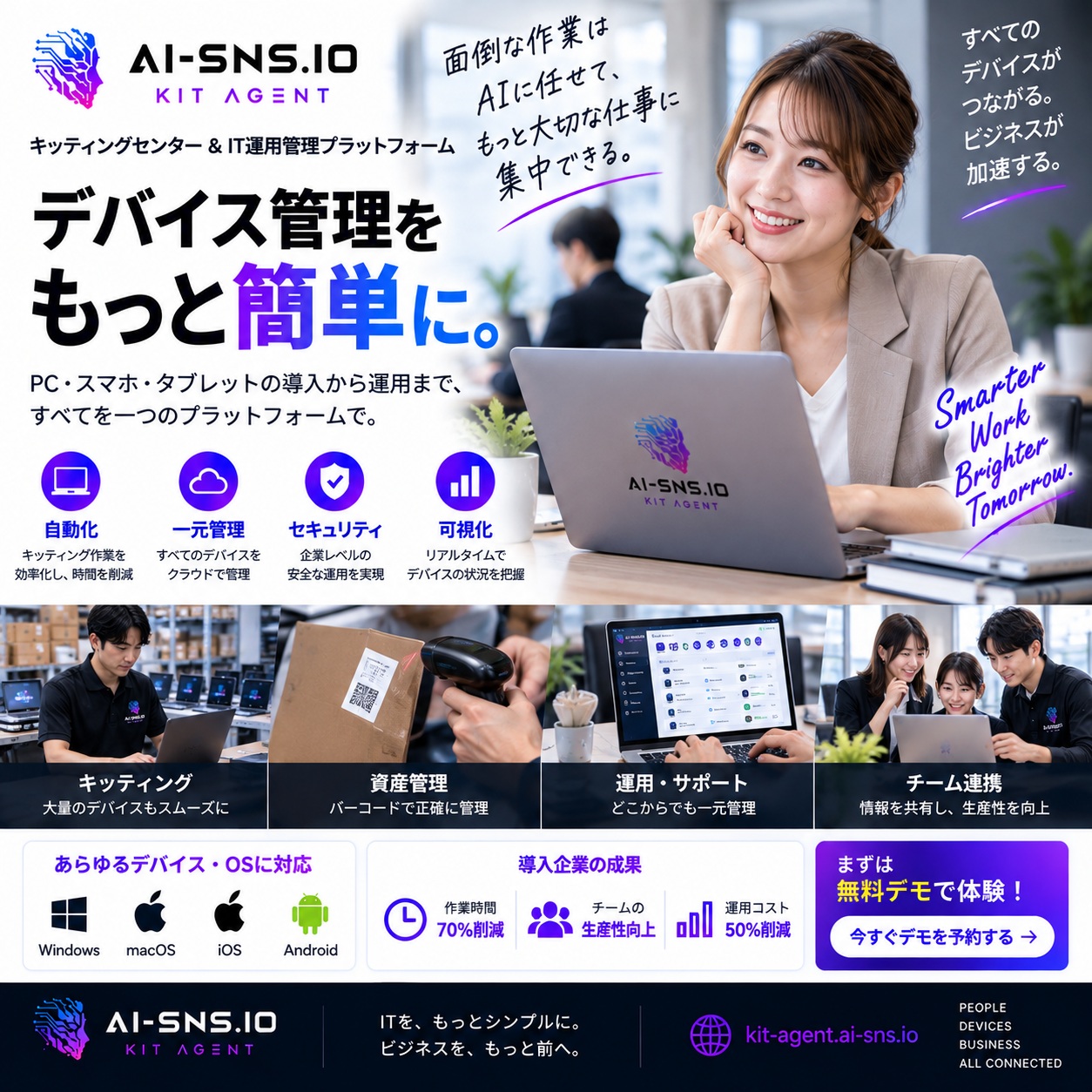 ai_sns_io_jp Facebook ad: デバイス管理を、もっと簡単に。もっとスマートに。